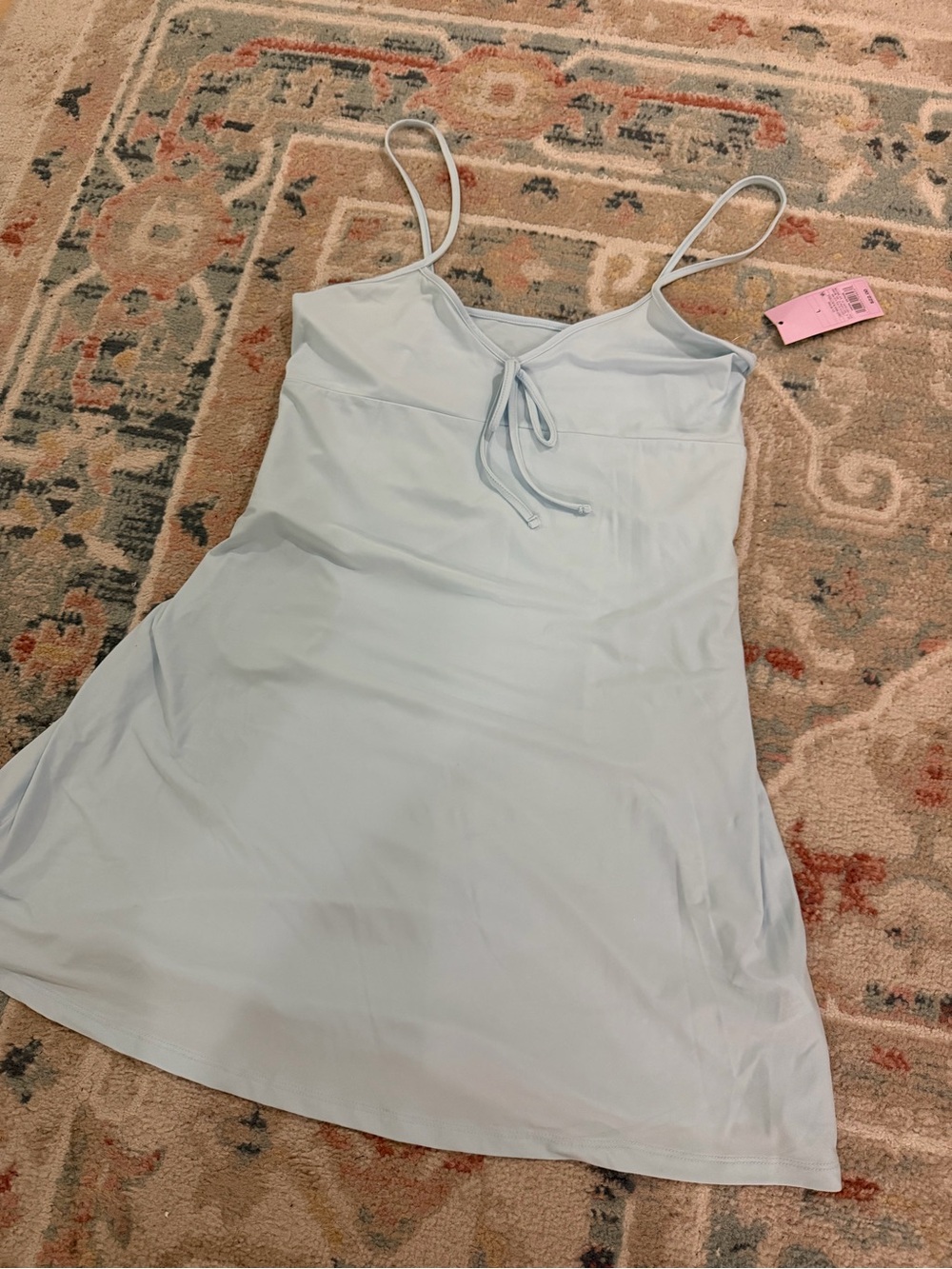 wild fable Light Blue Spaghetti‑Strap Slip Dress with Front Tie